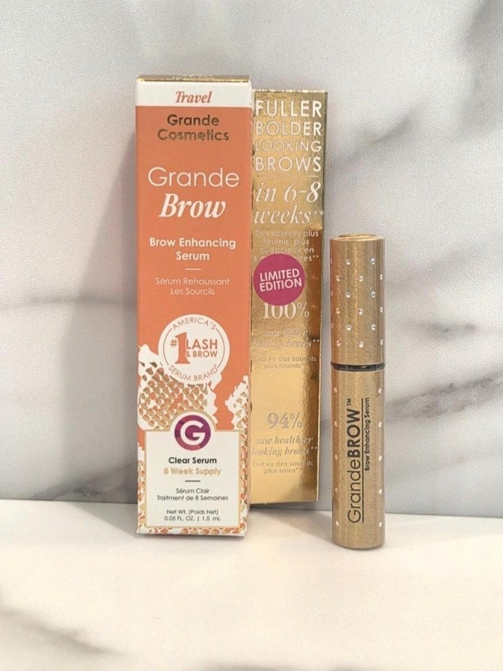 GRANDE COSMETICS Grande BROW Brow Enhancing Serum 8 Week Supply - NIB Retail $38